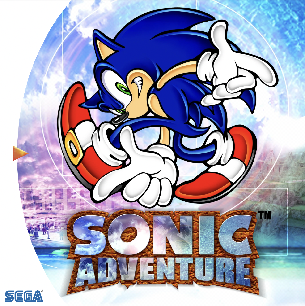 Recriation mockup of the sonic adventure cd cover
